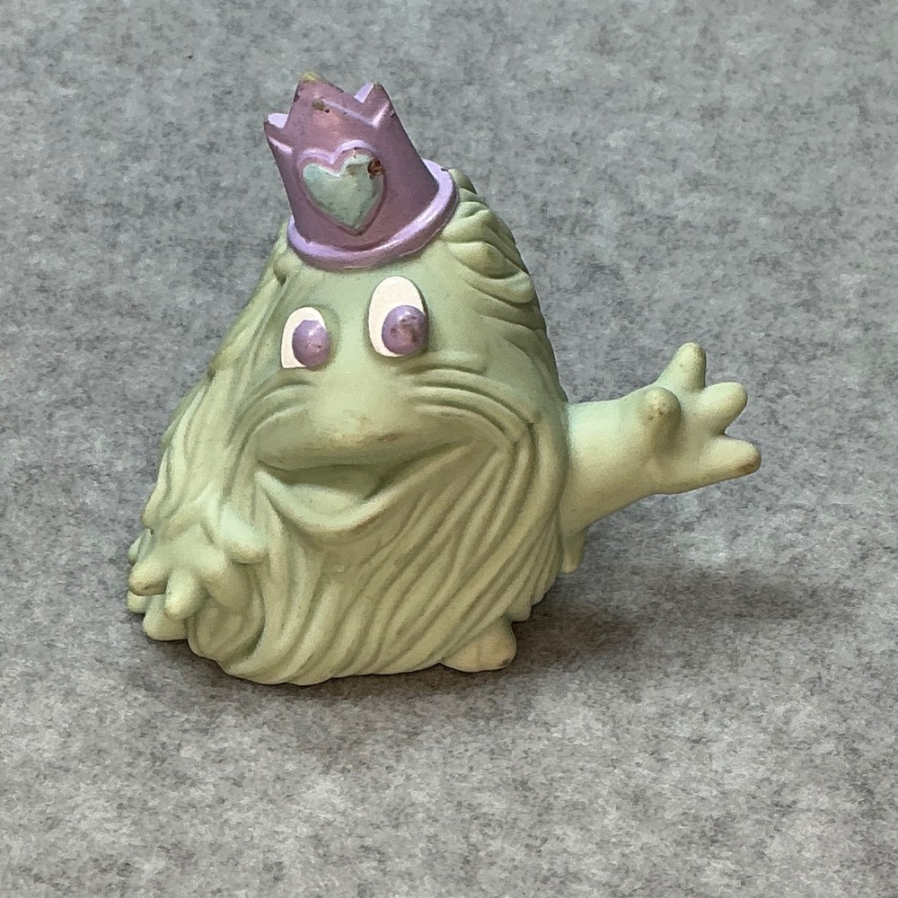 Vintage Hallmark Merry Miniature Green Shaggy Monster Crown Figurine 181073 H15